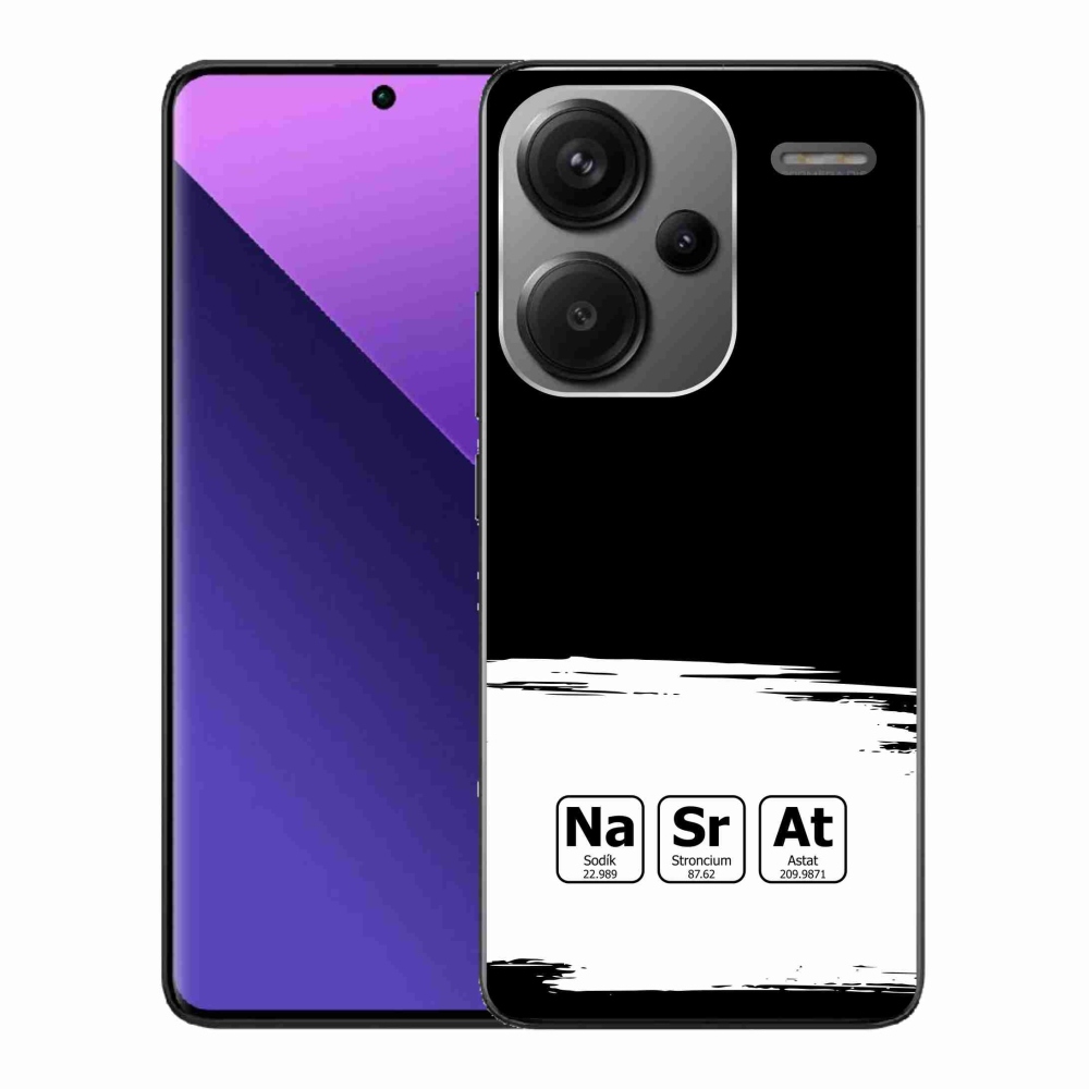 Gélový kryt mmCase na Xiaomi Redmi Note 13 Pro+ 5G - chemické prvky bieločierne pozadie