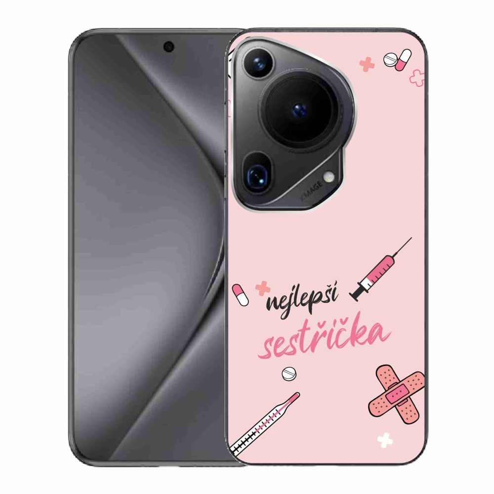 Gélový kryt mmCase na Huawei Pura 70 Ultra - najlepšia sestrička ružové pozadie