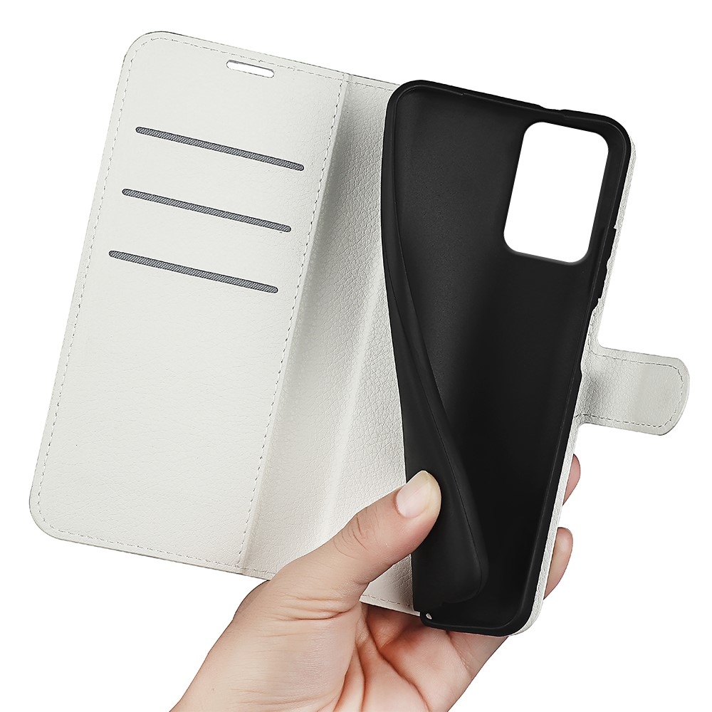 Litchi knižkové púzdro na Motorola Moto G85 5G - biele