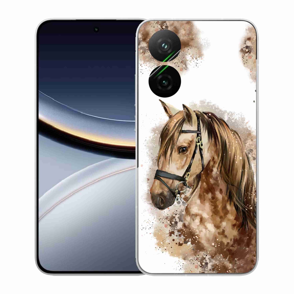 Gélový kryt mmCase na Xiaomi Poco F7 5G - hnedý kreslený kôň
