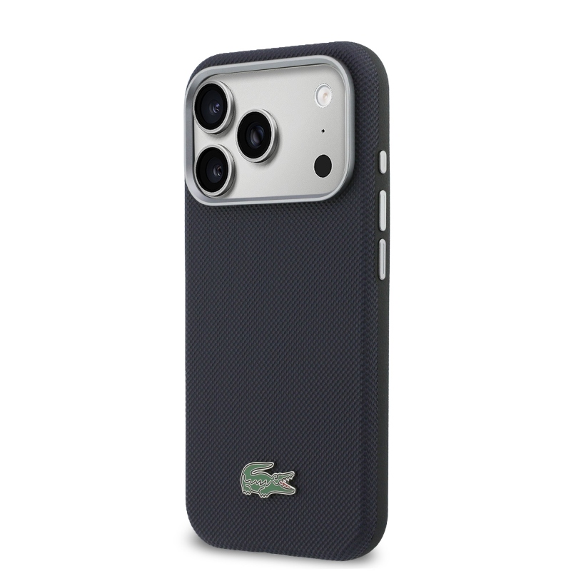 Lacoste PVC Petit Pique Semi Wrap MagSafe kryt pre iPhone 17 Pro Navy