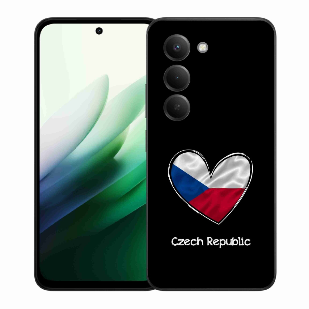 Gélový kryt mmCase na Xiaomi Redmi 15 5G (169mm) - vlajka srdca čierne pozadie