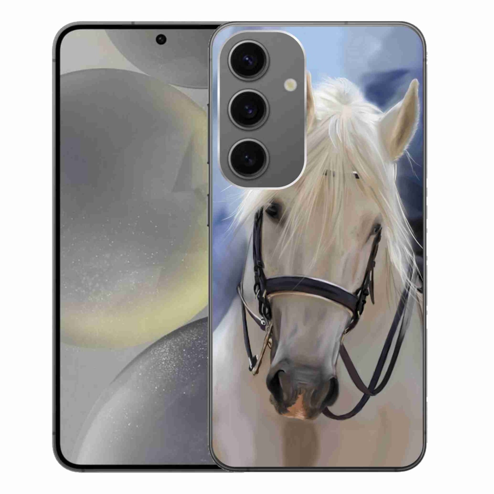 Gélový kryt mmCase na Samsung Galaxy S24+ - biely kôň