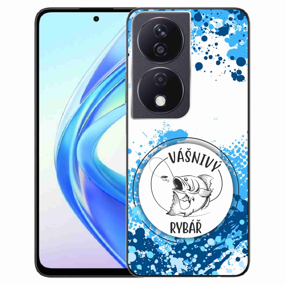 Gélový kryt mmCase na Honor X7b/Honor 90 Smart - vášnivý rybár biele pozadie