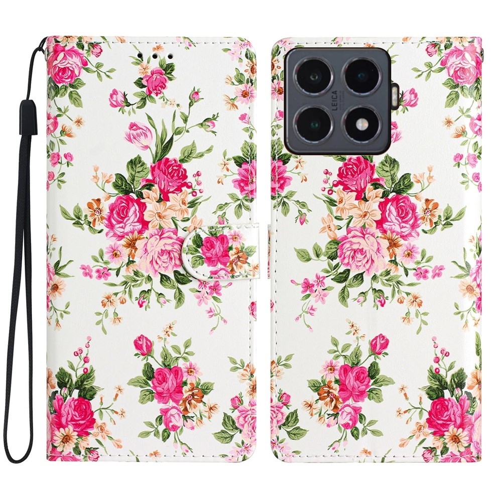 Unique knižkové púzdro na Xiaomi 15T Pro - červené kvety