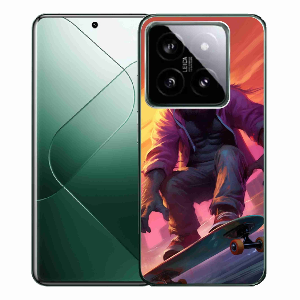Gélový kryt mmCase na Xiaomi 14 Pro - gorila na skateboarde