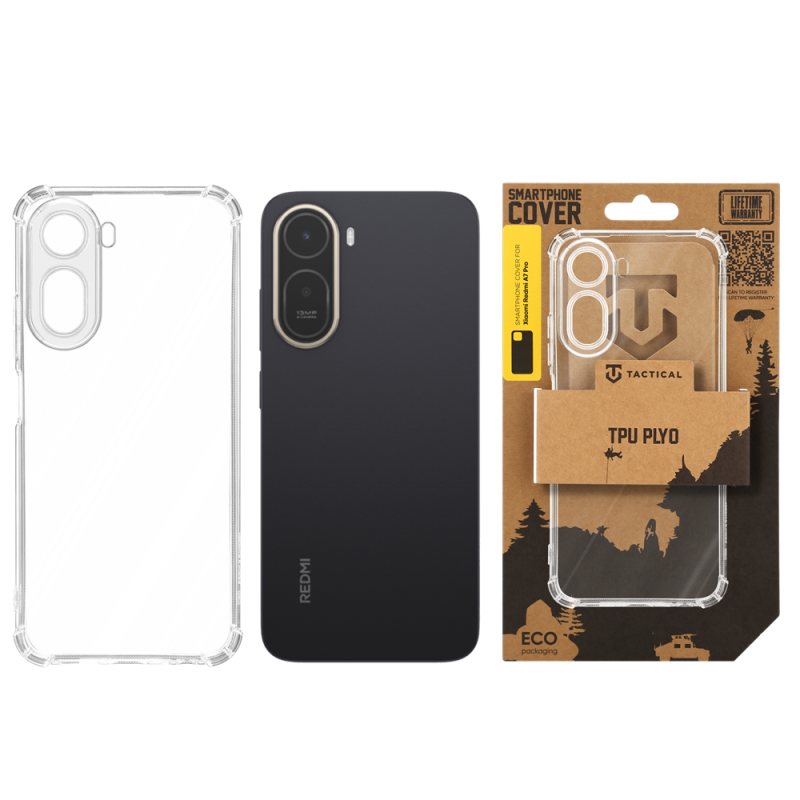 Taktický TPU kryt Plyo pre Xiaomi Redmi A7 Pro – priehľadný