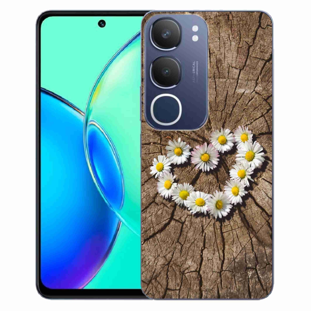 Gélový kryt mmCase na Vivo Y19s - srdce z margaréty