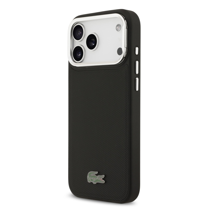 Lacoste Iconic Petit Pique Camera Stand MagSafe zadný kryt pre iPhone 17 Pro Max Black