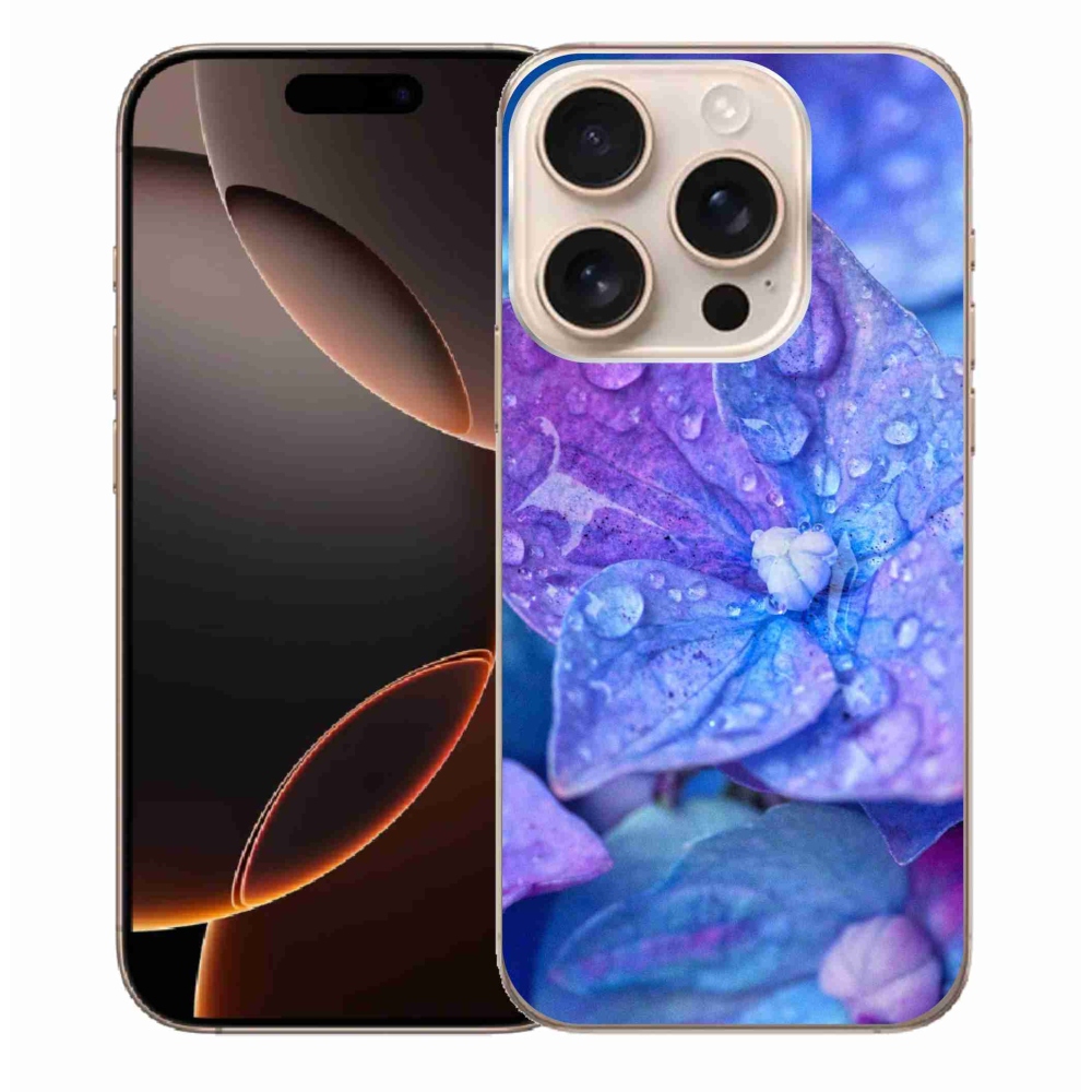 Gélový kryt mmCase na iPhone 16 Pro Max - fialový kvet