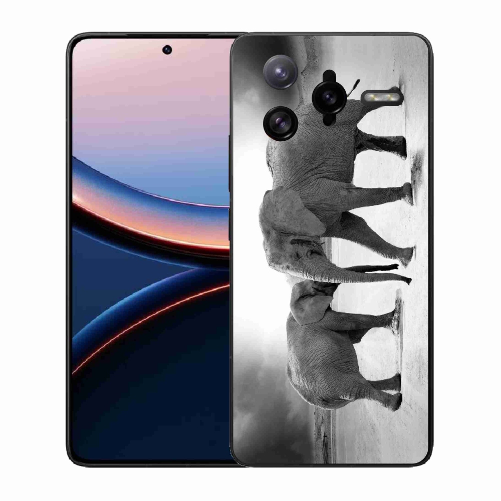 Gélový kryt mmCase na Xiaomi Poco F7 Ultra - čiernobieli slony