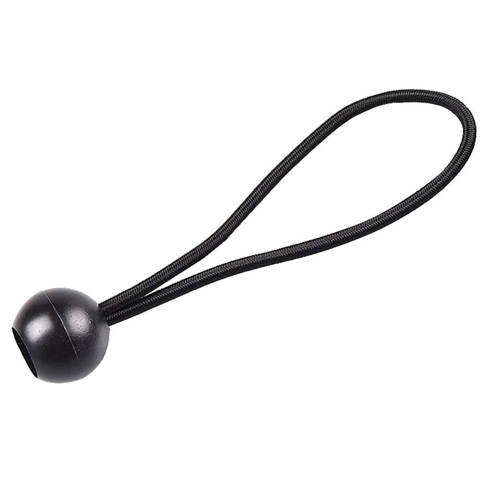 Upínacie gumové lanko s plastovou guličkou pre stan a plachty 15,5 cm (10 ks) - čierne