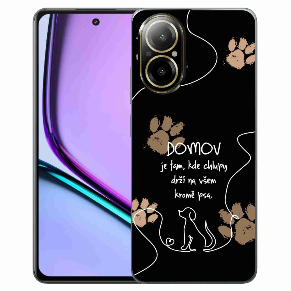 Gélový kryt mmCase na Realme C67 - psí motív čierne pozadie