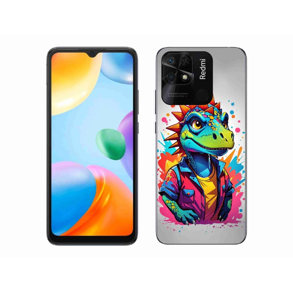 Gélový kryt mmCase na Xiaomi Redmi 10C - farebný dinosaurus