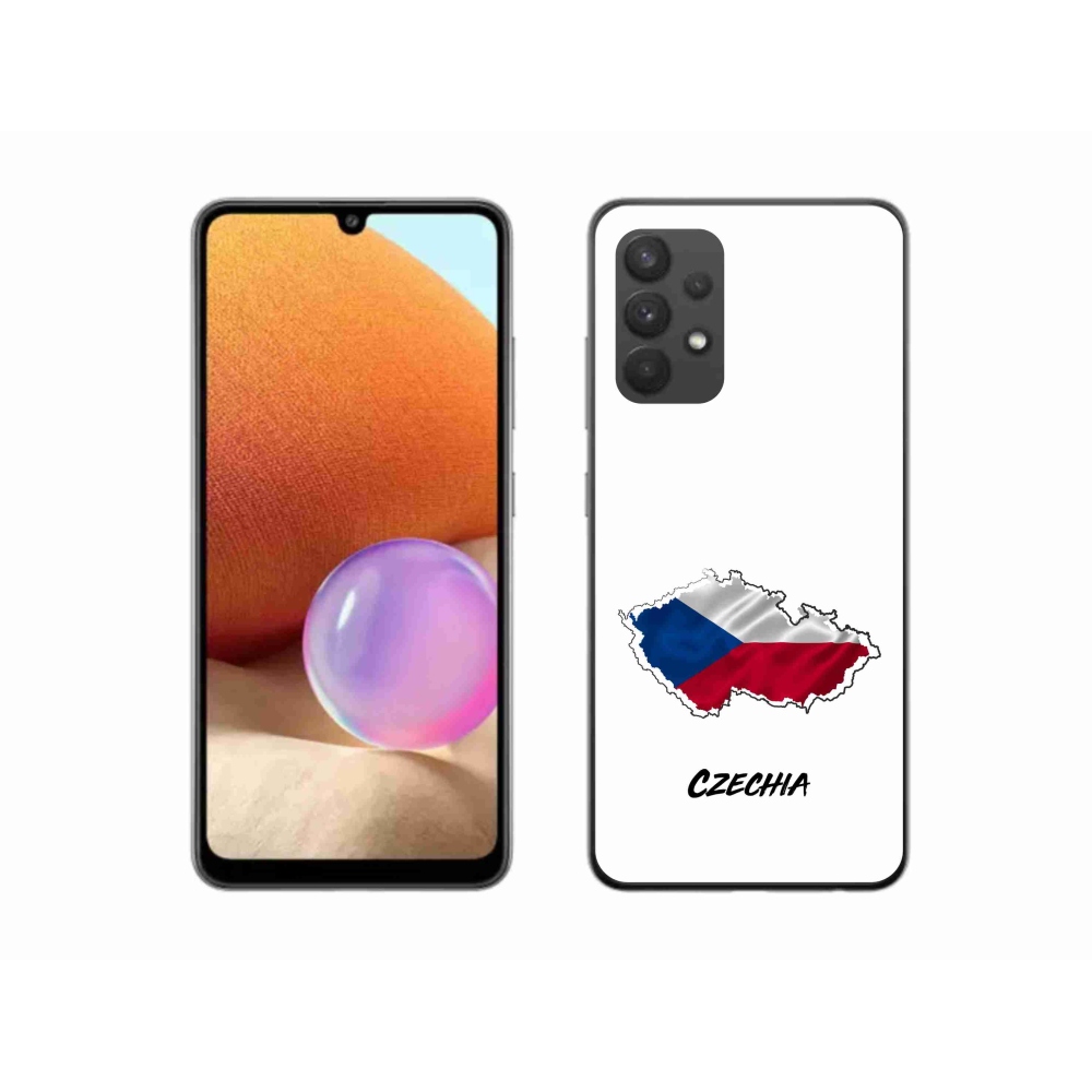 Gelový kryt mmCase na Samsung Galaxy A32 4G - Czechia bílé pozadí