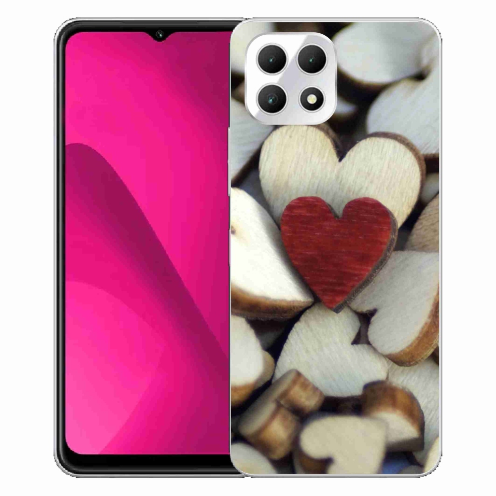 Gélový kryt mmCase na T-Mobile T Phone 2 - gravírované červené srdce