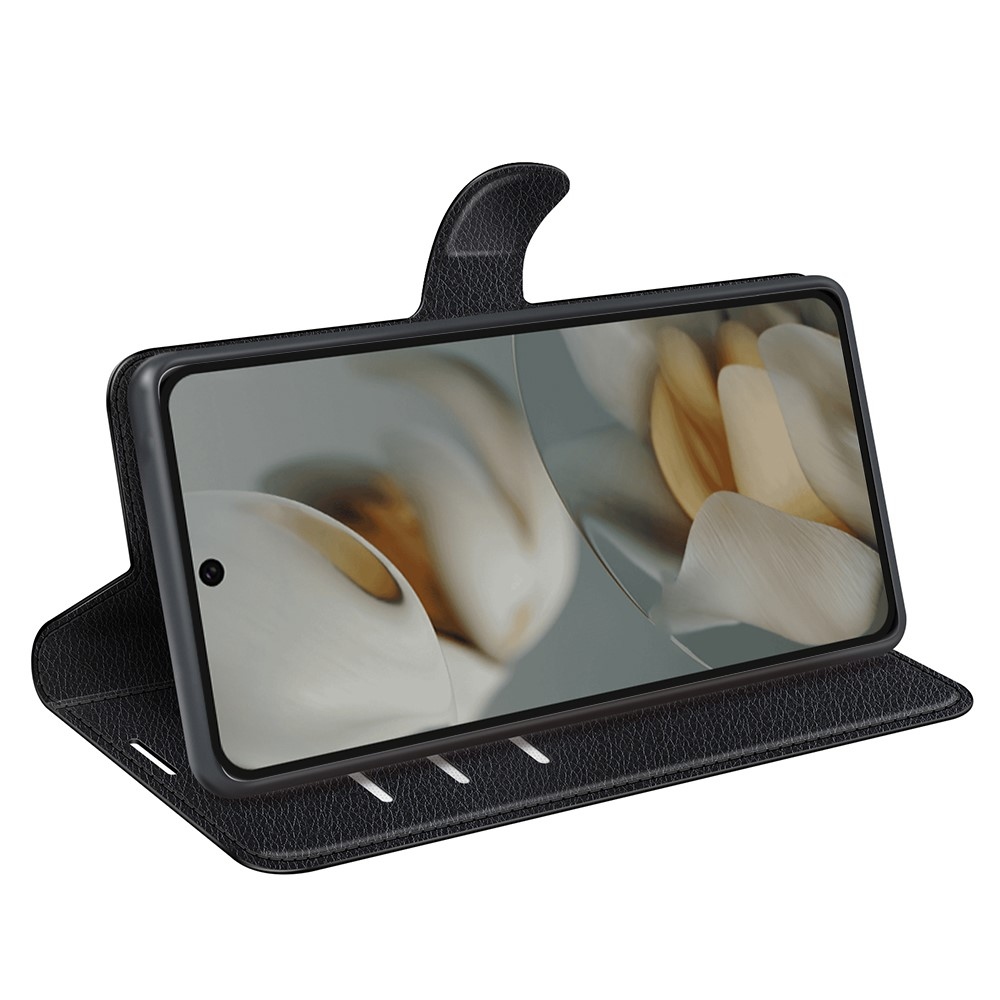 Litchi knižkové puzdro na Google Pixel 10 Pro XL - čierne