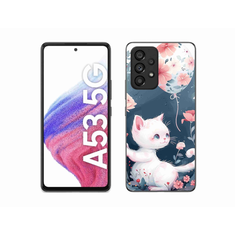 Gélový kryt mmCase na Samsung Galaxy A53 5G - mačiatko s balónikom