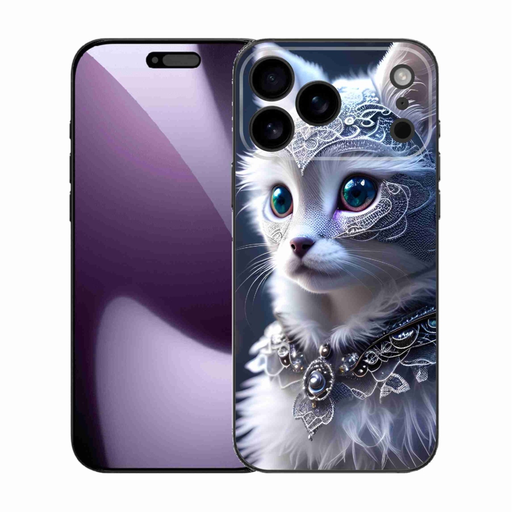 Gélový kryt mmCase na iPhone 17 Pro Max - biela mačka