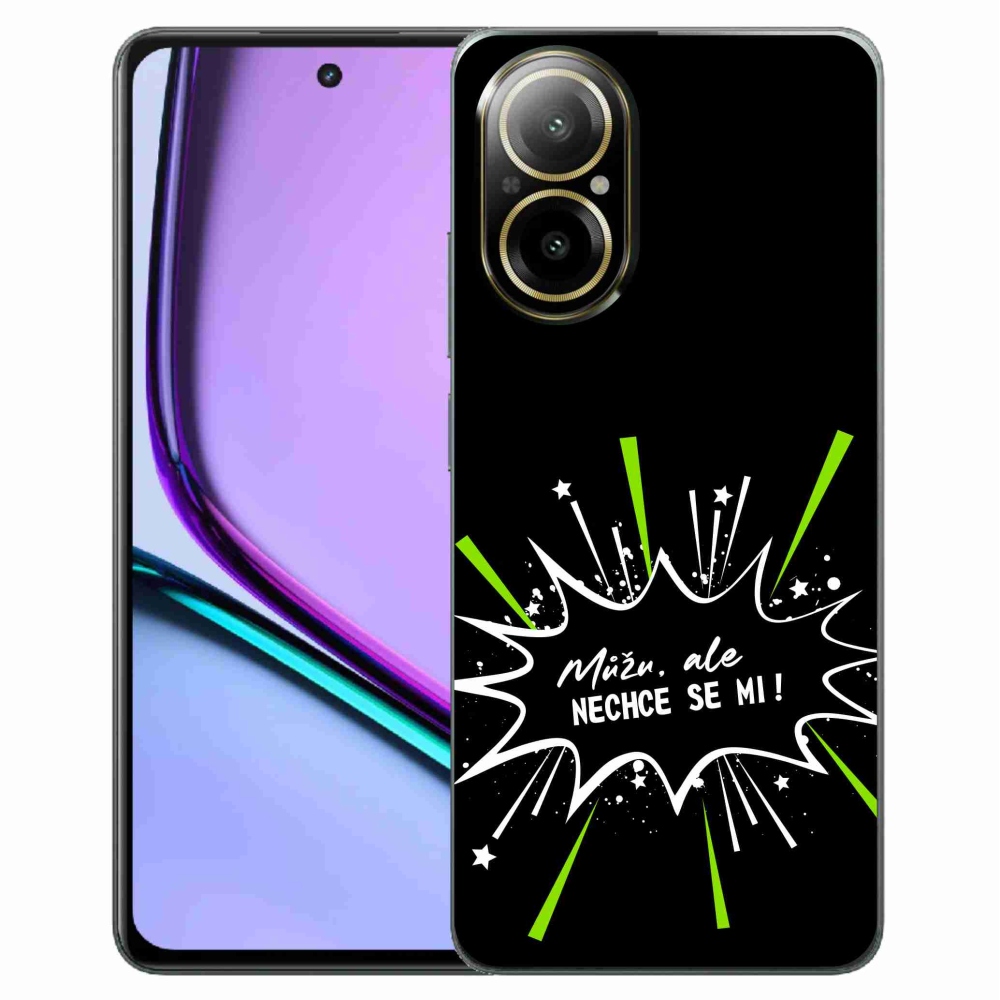 Gélový kryt mmCase na Realme C67 - vtipný text 11 čierne pozadie
