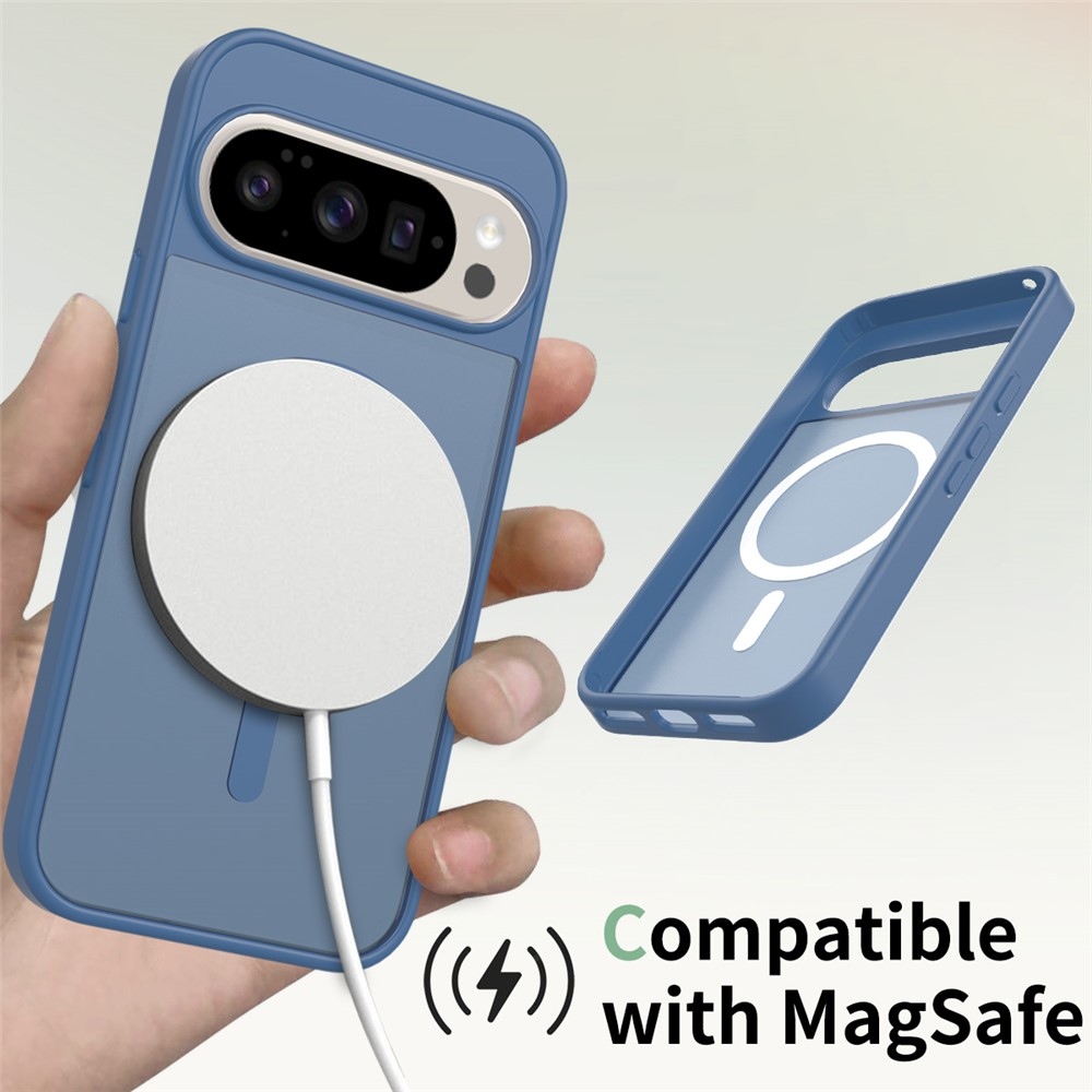 Skin gélový obal s pevným chrbtom a podporou MagSafe na Google Pixel 10 Pro/Pixel 10 - modrý