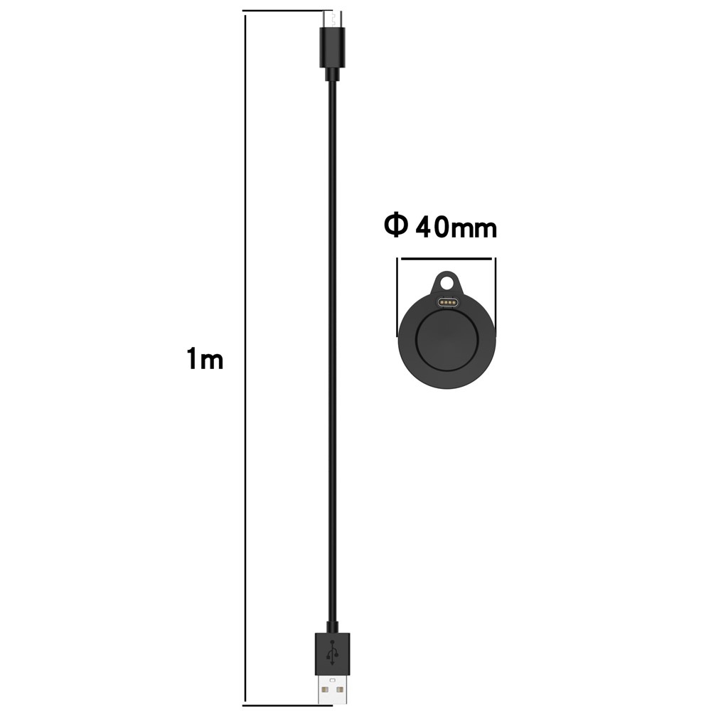 USB-A nabíjací kábel Pro Garmin Forerunner 570 42mm / 47mm 1m - čierny