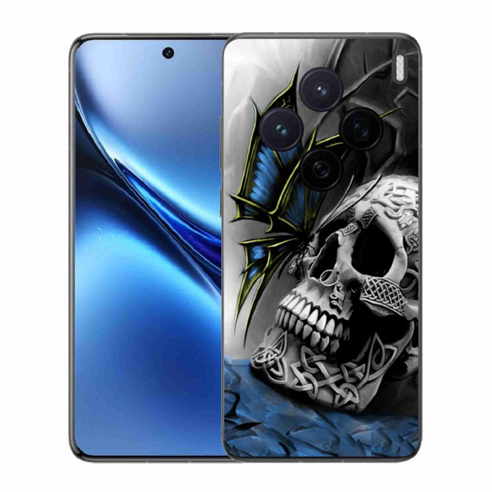 Gélový kryt mmCase na Vivo X200 5G - motýľ a lebka