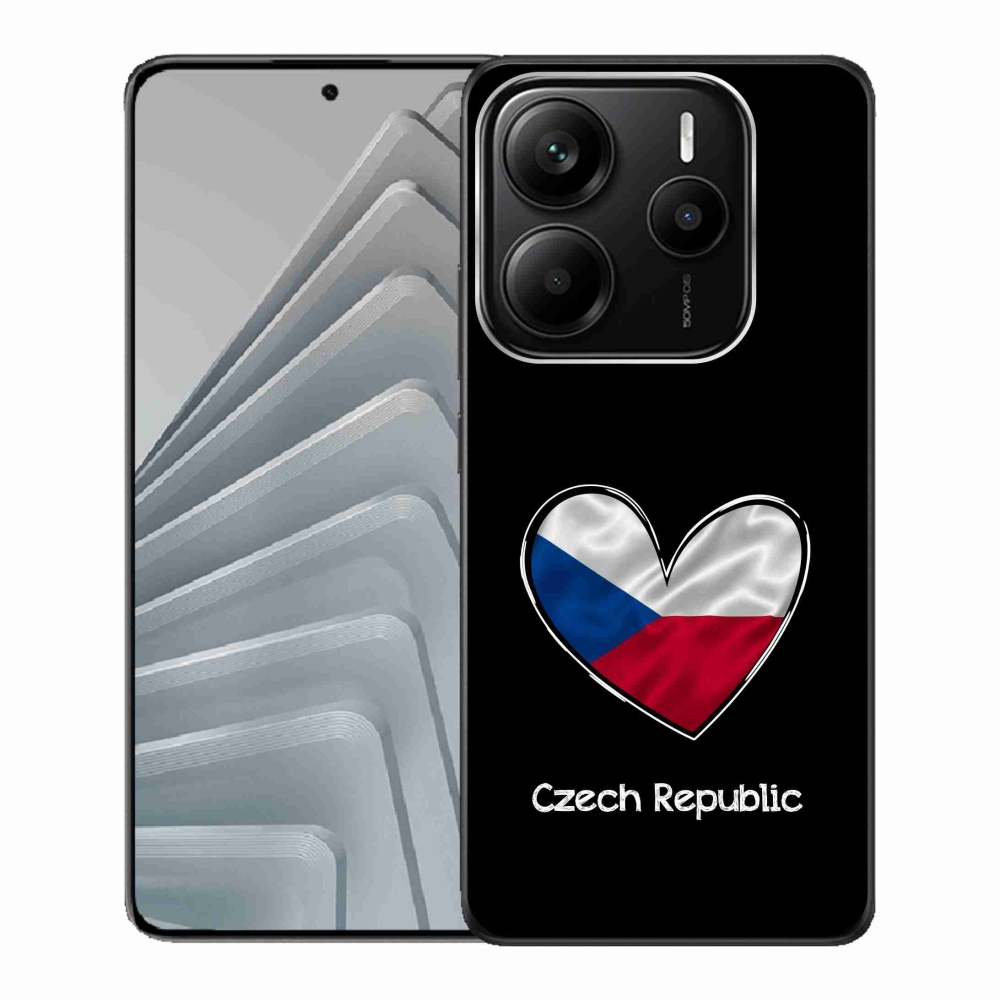 Gélový kryt mmCase na Xiaomi Redmi Note 14 5G - vlajka srdca čierne pozadie