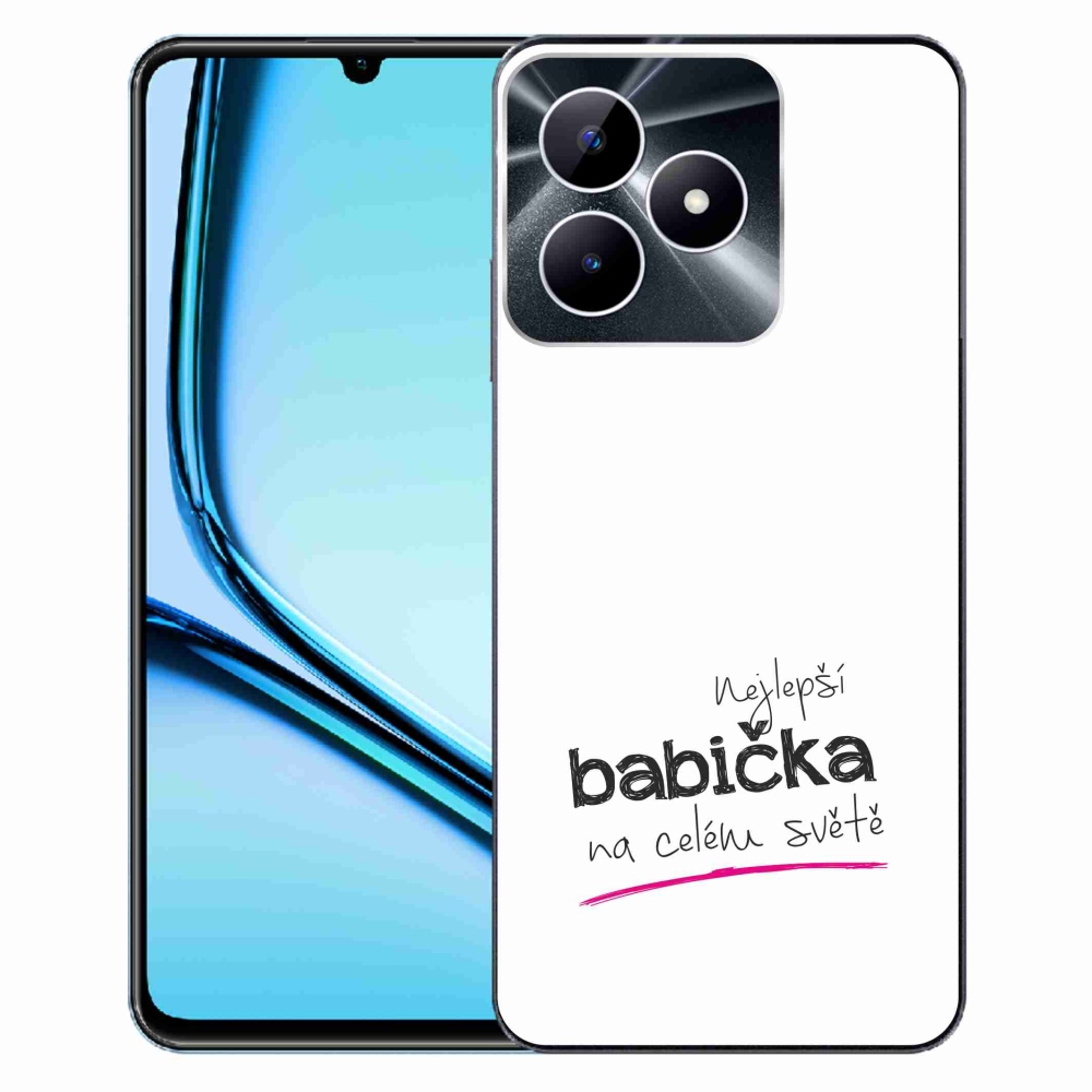 Gélový kryt mmCase na Realme Note 50 - najlepšia babička 4 biele pozadie