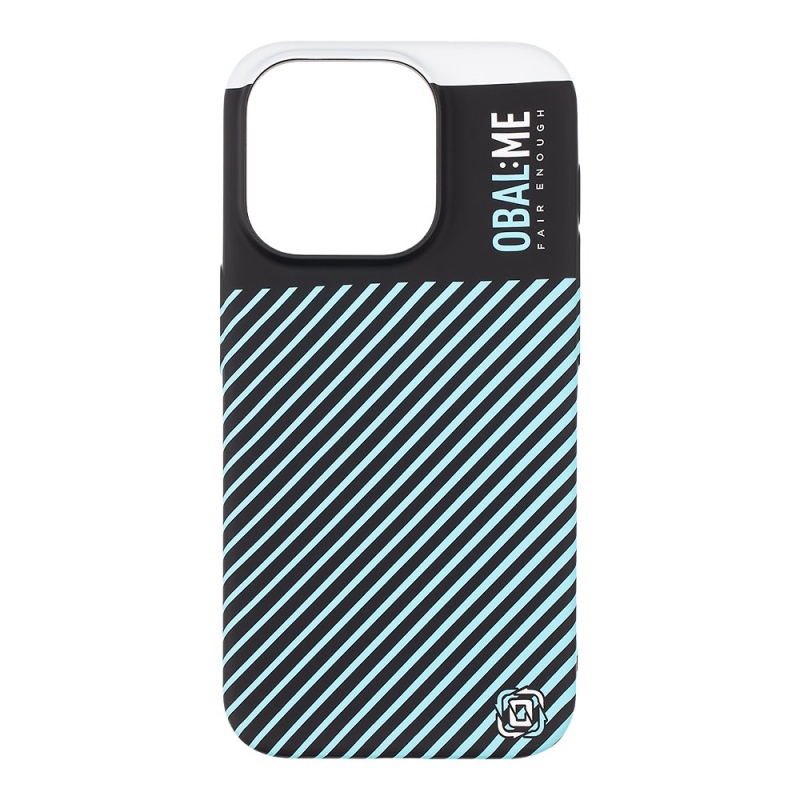 OBAL:ME Flossy Stripes Kryt pre Apple iPhone 15 Pro Black/Sky Blue