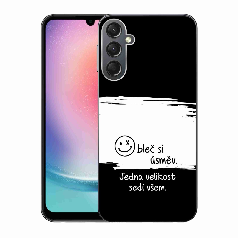 Gélový kryt mmCase na Samsung Galaxy A24 - vtipný text 8 bieločierne pozadie