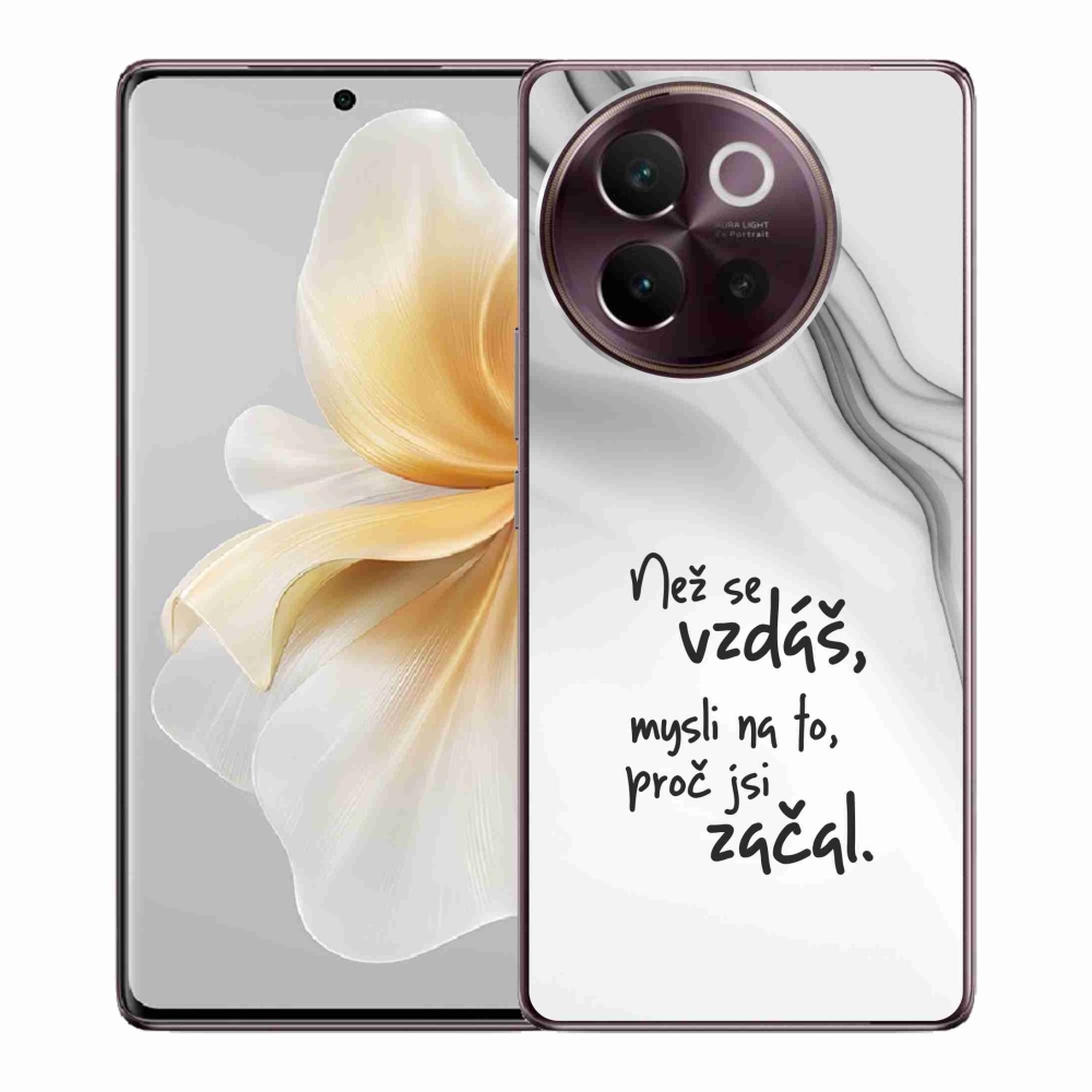 Gélový kryt mmCase na Vivo V40 Lite 5G - citát 2 biele pozadie