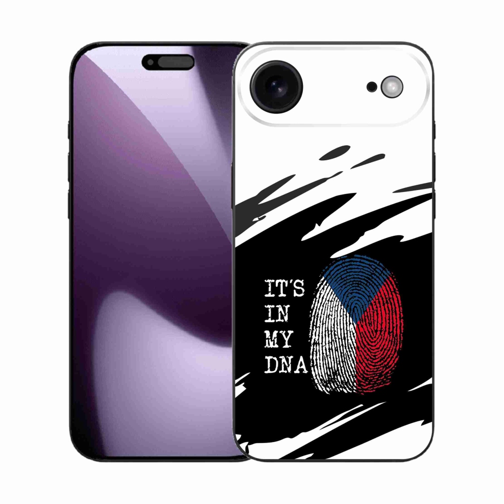 Gélový kryt mmCase na iPhone 17 Air - vlajka odtlačok prsta čiernobiele pozadie