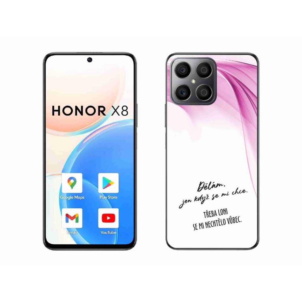 Gélový kryt mmCase na Honor X8 4G - vtipný text 12 biele pozadie