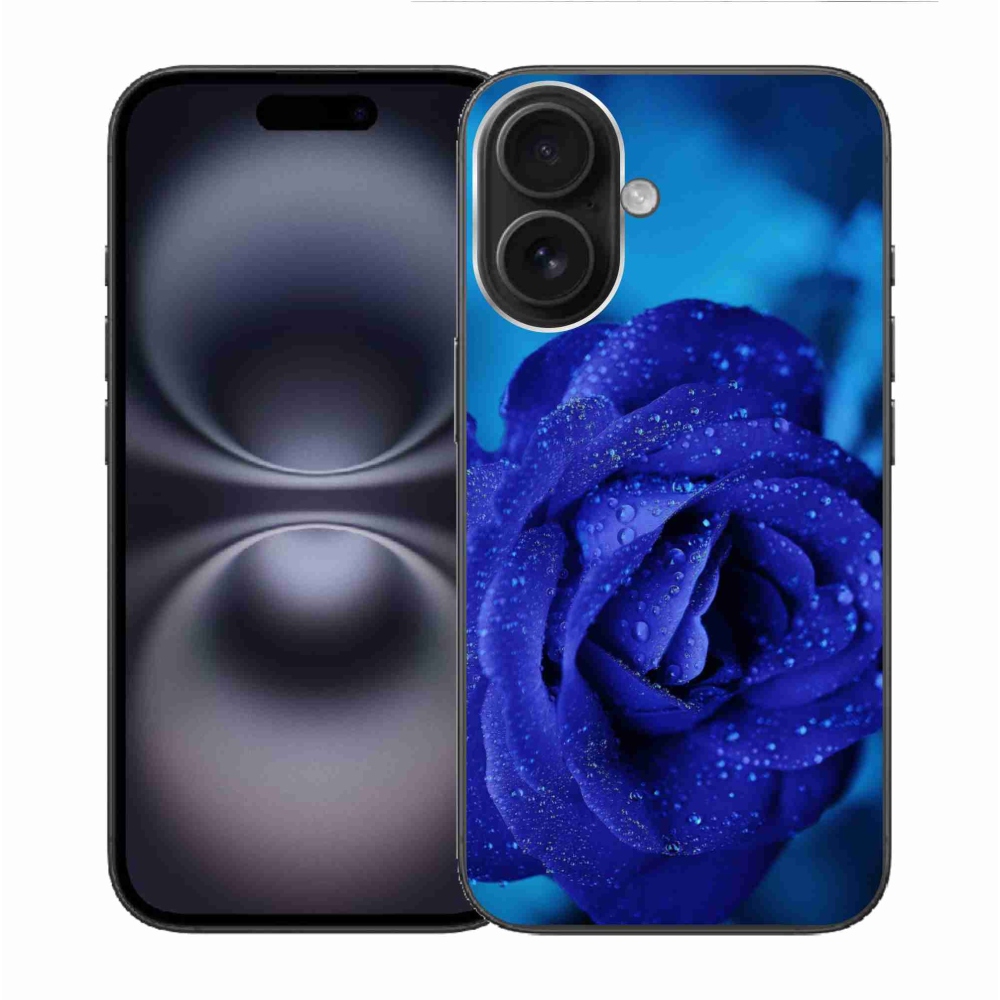 Gélový obal mmCase na iPhone 16 - modrá ruža