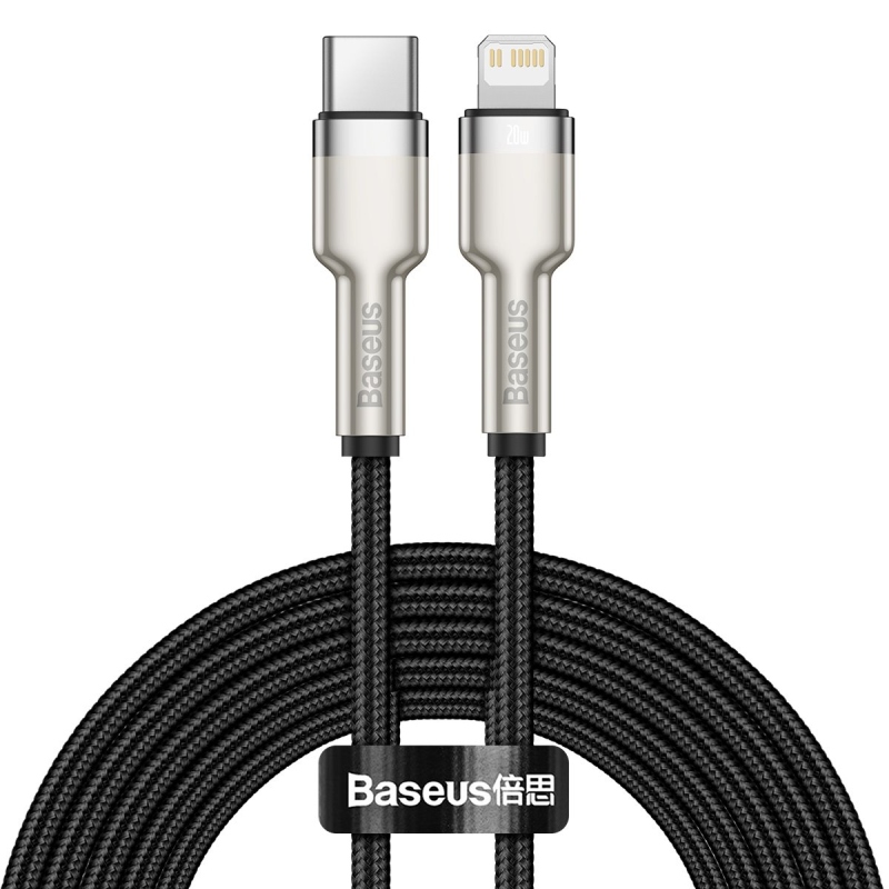 Baseus Cafule Metal Series Dátový Kábel USB-C - Lighting 20W 2m Black