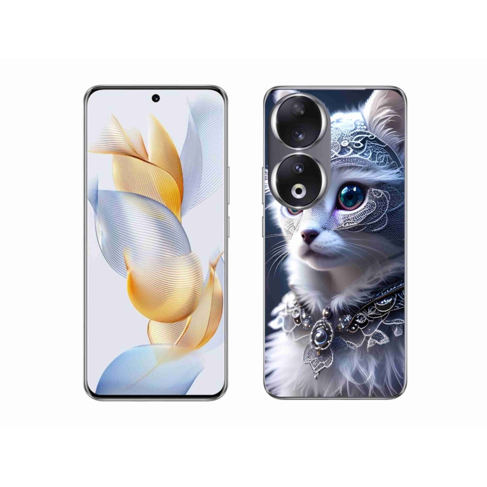 Gélový kryt mmCase na Honor 90 - biela mačka