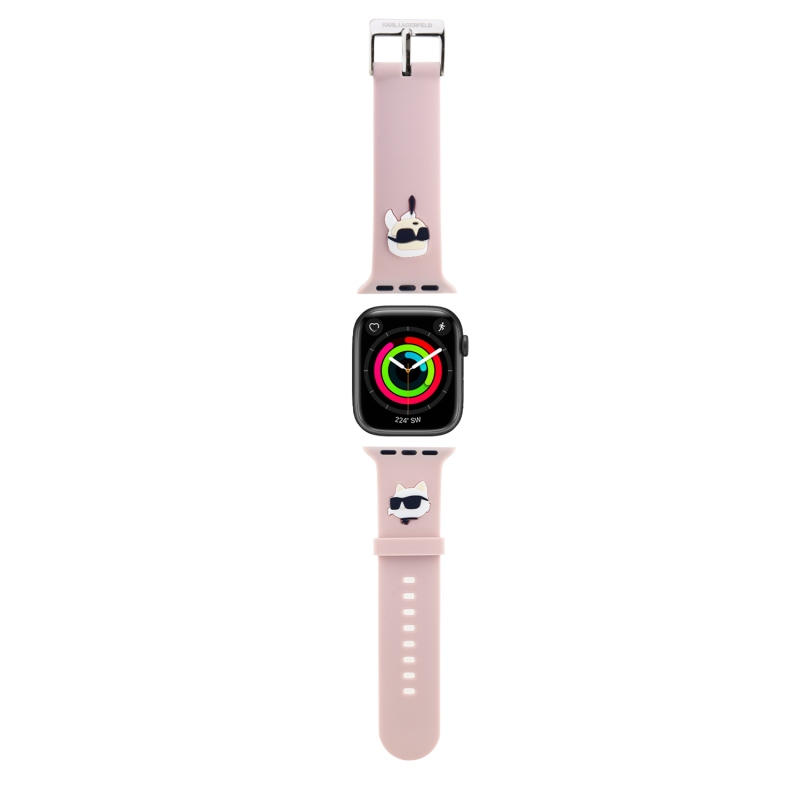 Karl Lagerfeld Karl and Choupette Head NFT Remienok pre Apple Watch 38/40/41 Pink