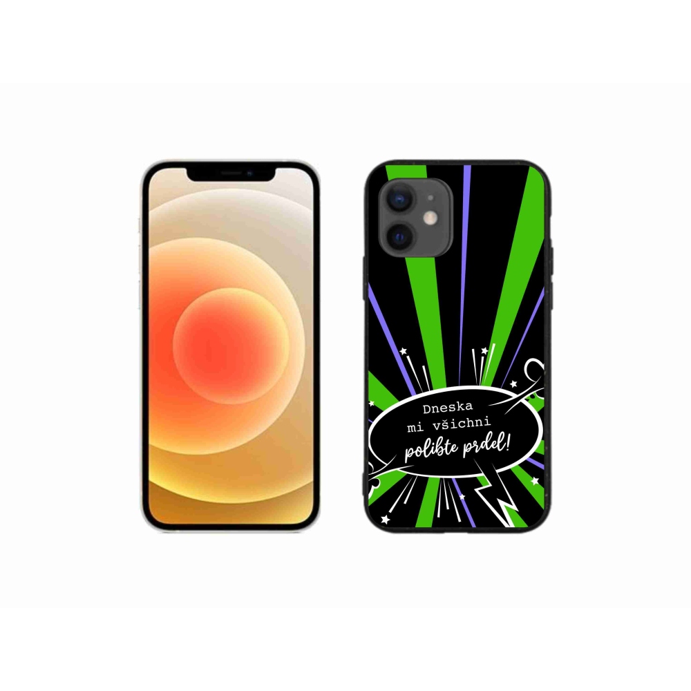 Gélový kryt mmCase na iPhone 12 mini - vtipný text 15 čierne pozadie