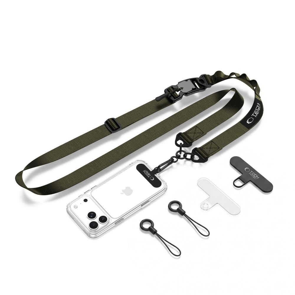 Tech-Protect C9S Rope Crossbody popruh na telefón - zelený