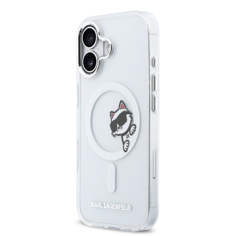 Karl Lagerfeld IML Choupette Peekaboo MagSafe Zadný kryt pre iPhone 17 Transparent