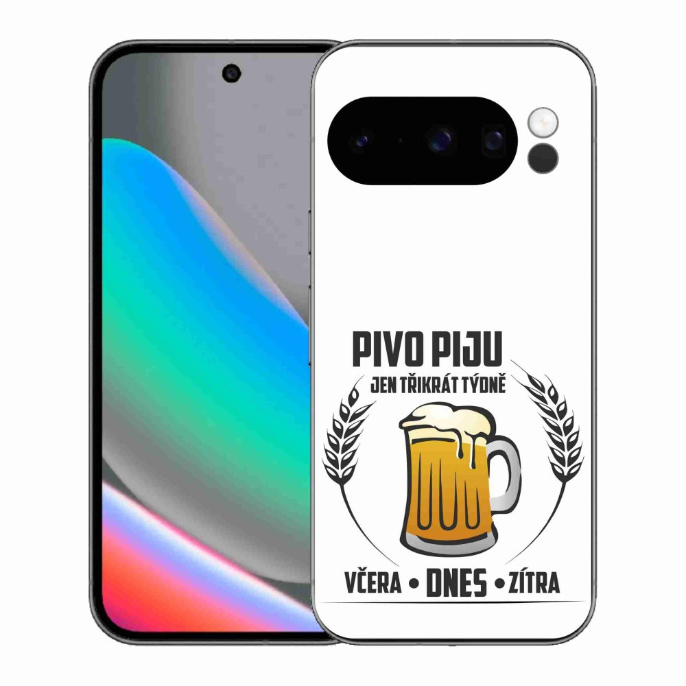 Gélový kryt mmCase na Google Pixel 10 Pro - pivný motív biele pozadie