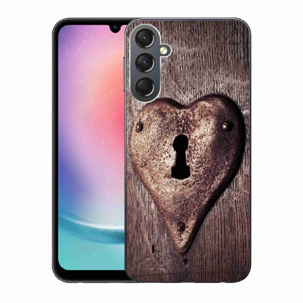Gélový kryt mmCase na Samsung Galaxy A24 - zámok v tvare srdca