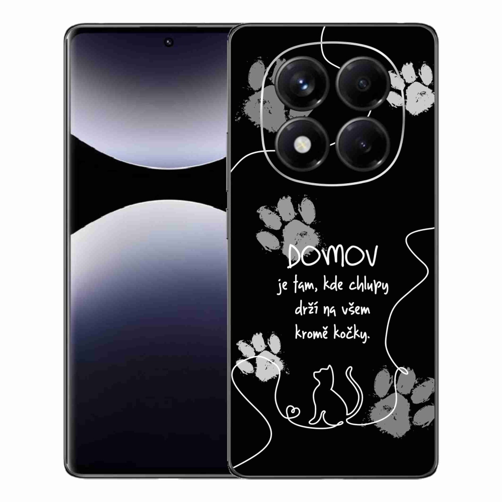Gélový kryt mmCase na Xiaomi Redmi Note 14 Pro - mačacie motív čierne pozadie
