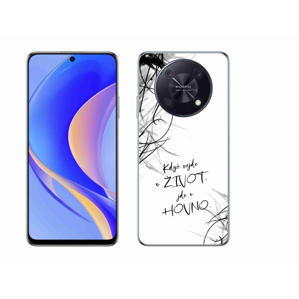 Gélový kryt mmCase na Huawei Nova Y90 - vtipný text 16 biele pozadie