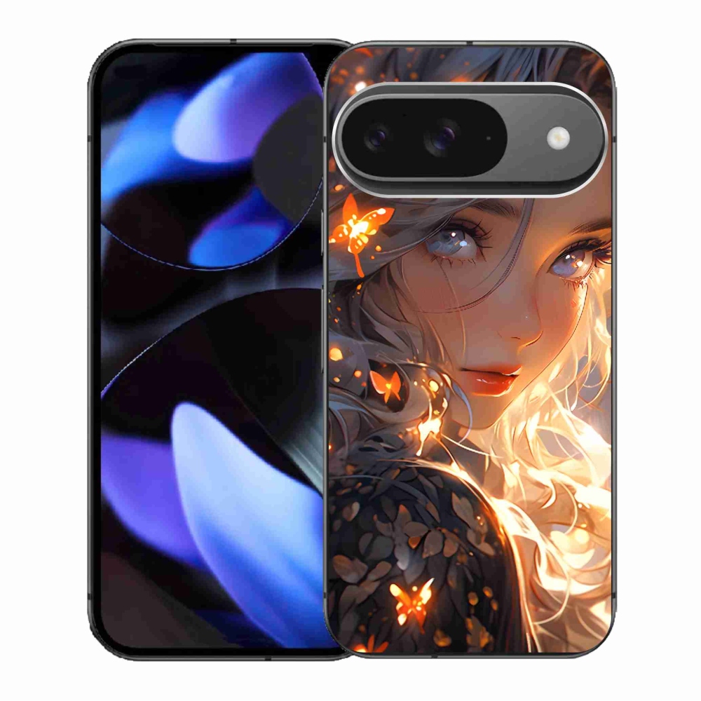 Gélový kryt mmCase na Google Pixel 9/9 Pro - dievča a motýle