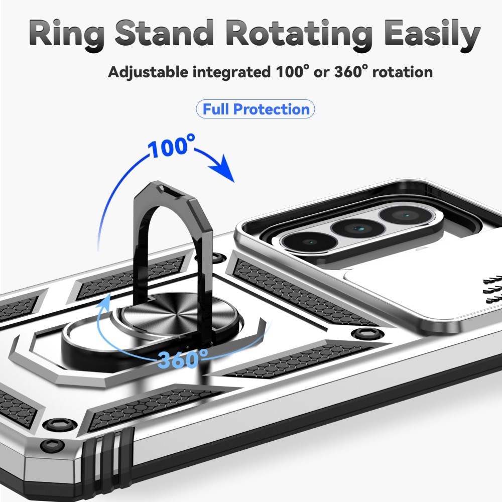 Ring odolný kryt na Samsung Galaxy A36 5G - strieborný