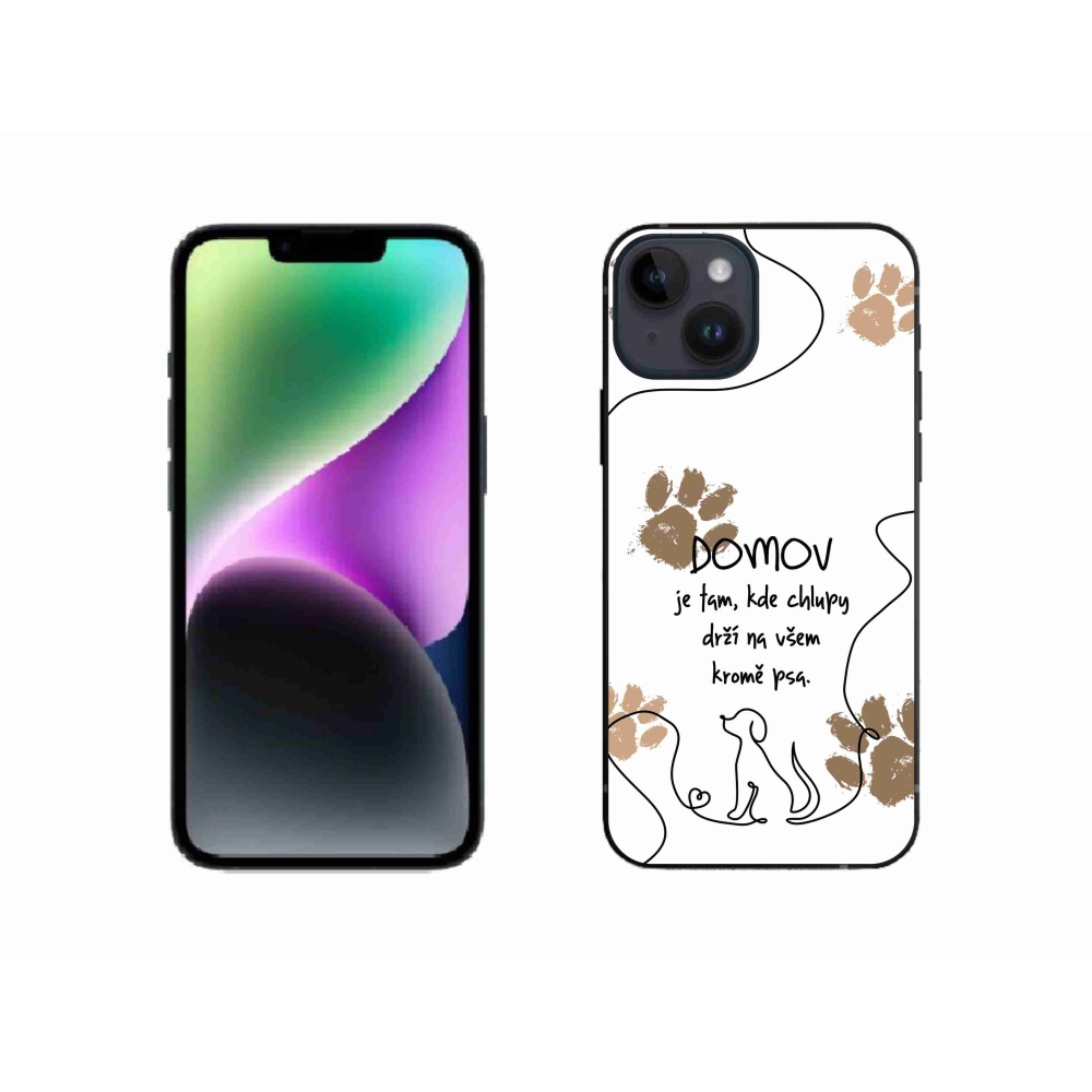 Gélový kryt mmCase na iPhone 14 - psí motív biele pozadie