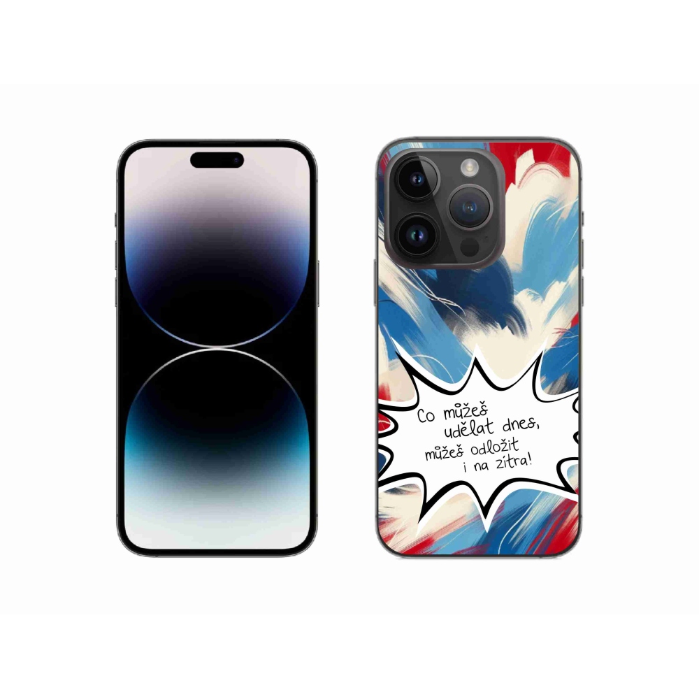 Gélový kryt mmCase na iPhone 14 Pro 6.1 - vtipný text 9 biele pozadie