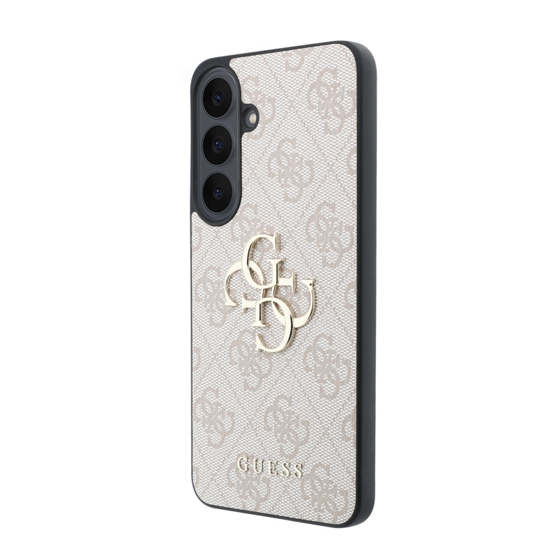 Guess PU 4G Metal Logo zadný kryt pre Samsung Galaxy S26 FE ružový
